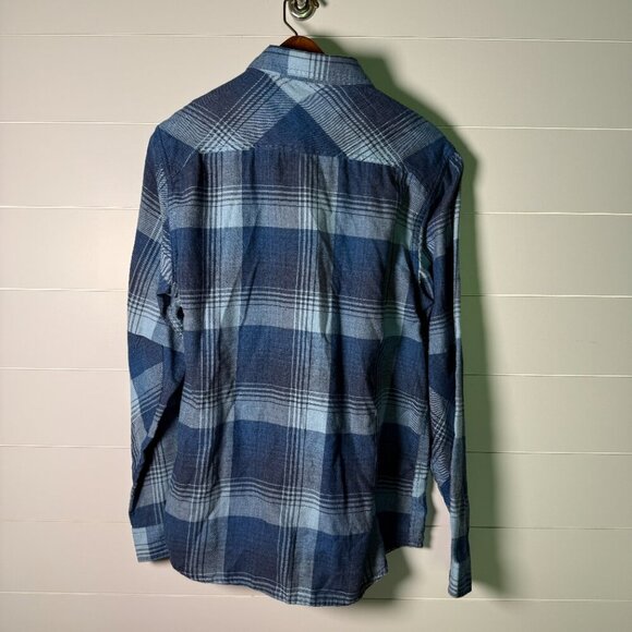 Toad & Co Men's Medium Shirt Blue Flannel Plaid Button - Picture 5 of 12